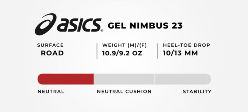 asics nimbus 23 weight
